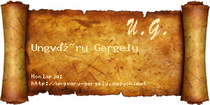 Ungváry Gergely névjegykártya